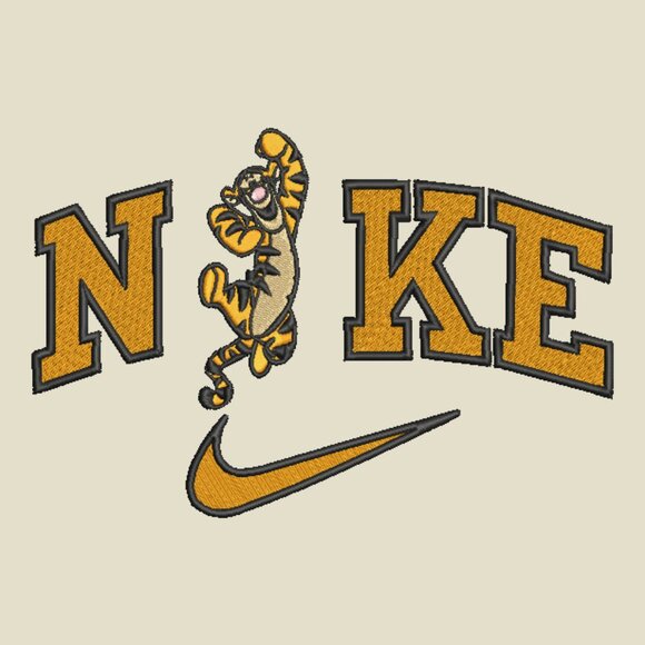 Nike Tigger HOODIE Embroidered Adult Unisex Sweatshirt Winnie Pooh - Picture 2 of 5